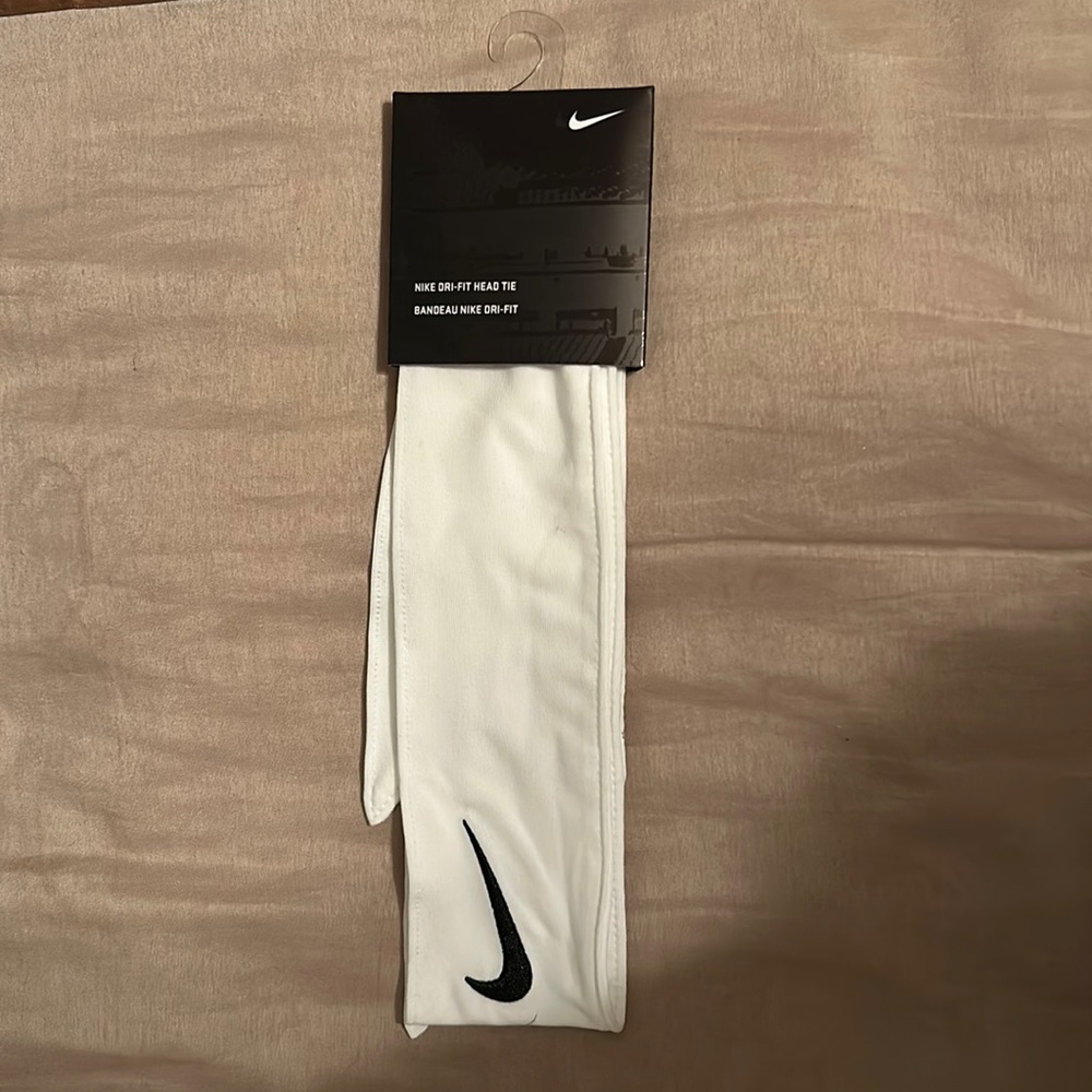 Nike white headband